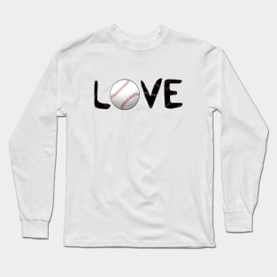 Baseball Love for Baseball Fans (Black Letters) Long Sleeve T-Shirt